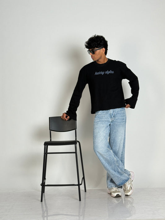 The "Harry Styles" Long-Sleeve Tee (Black)
